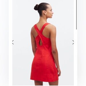 Madewell Cross-Back A-Line Mini Dress in Linen 2